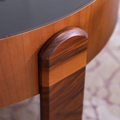 Nevada Coffee Table - Clear Glass / Walnut