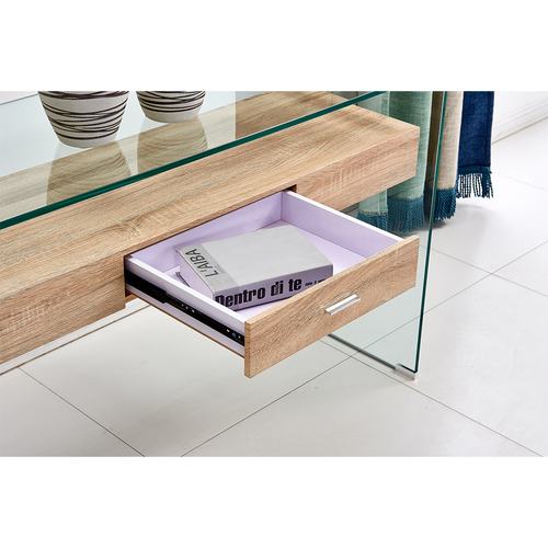 Glanz Console Table - Sonoma / Glass