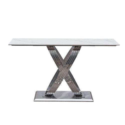 Windsor Sintered Stone Console Table- White/Gold