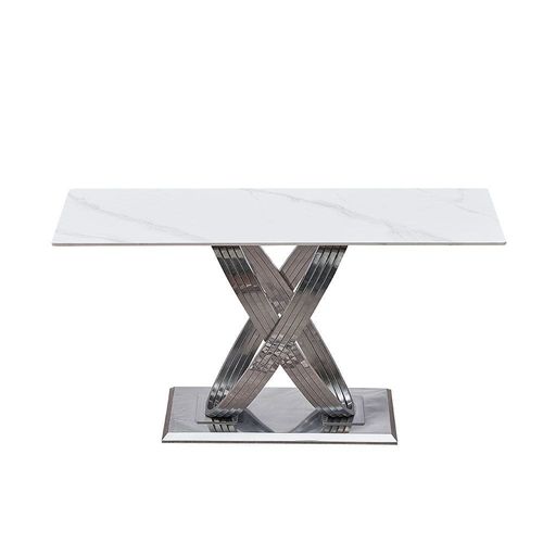 Windsor Sintered Stone Console Table- White/Gold