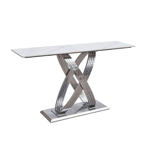 Windsor Sintered Stone Console Table- White/Gold