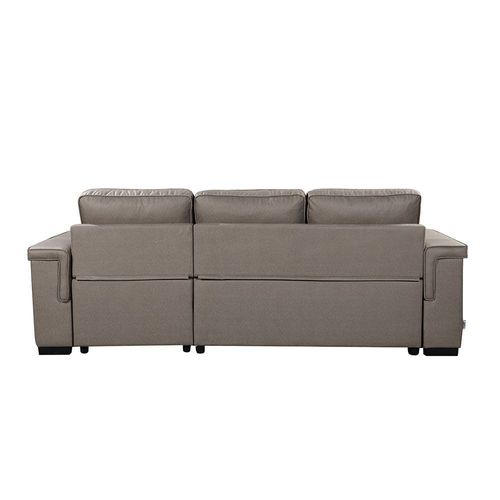 Click Fabric Corner Sofabed with USB - Stone