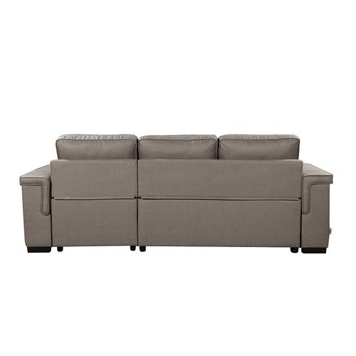 Click Fabric Corner Sofabed with USB - Stone