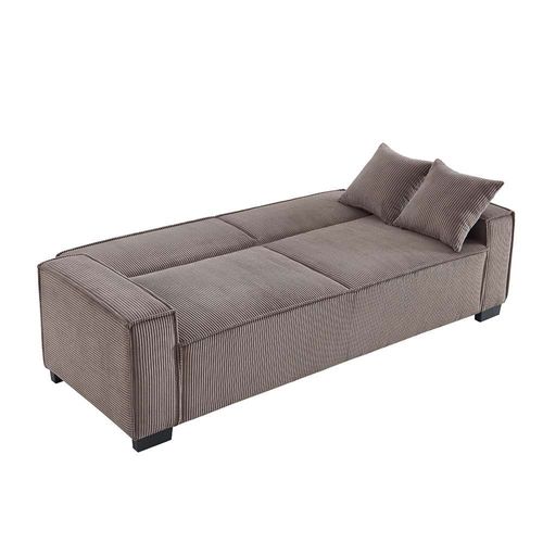 Brent 3 Seater Fabric Sofa Bed - Brown
