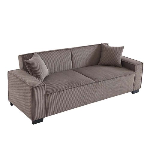 Brent 3 Seater Fabric Sofa Bed - Brown