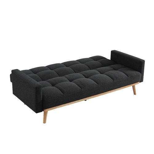 Elmer 3 Seater Fabric Sofa Bed - Dark Grey