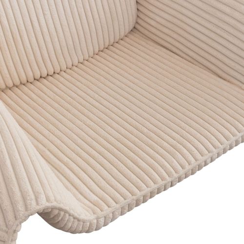 Amaze Fabric Accent Chair - White Corduroy - With 5-Year Warranty