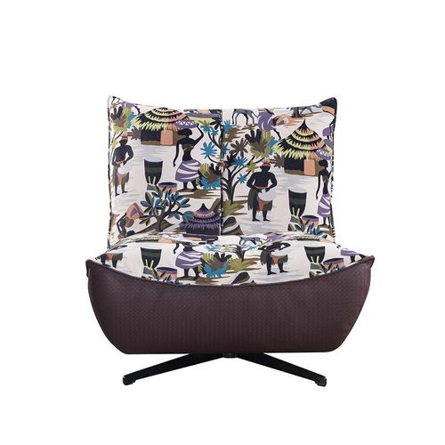 Lander Fabric Accent Chair - Pattern/Cinnamon - With 5-Year Warranty