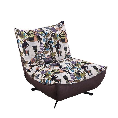 Lander Fabric Accent Chair - Pattern/Cinnamon - With 5-Year Warranty