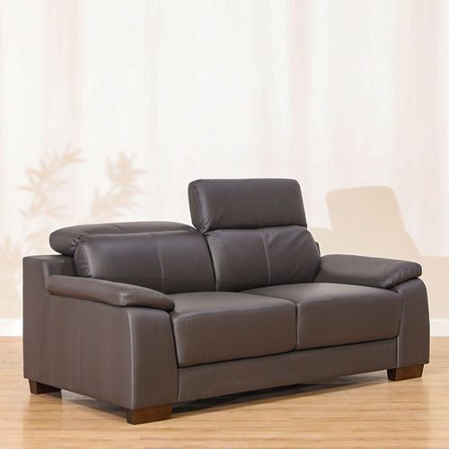 Efraim 2 Seater Half Leather Sofa - Black