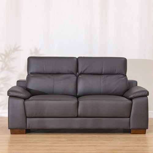 Efraim 2 Seater Half Leather Sofa - Black
