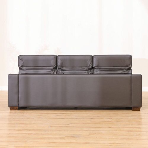 Efraim 3 Seater Half Leather Sofa - Black