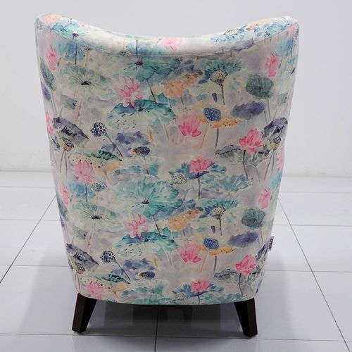 Cardinal Fabric Armchair + Ottoman- Flower Pattern