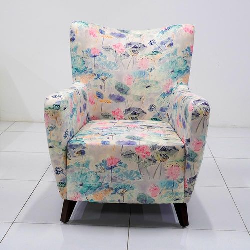 Cardinal Fabric Armchair + Ottoman- Flower Pattern