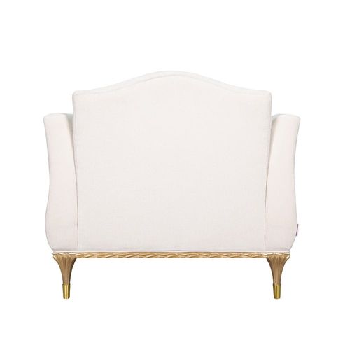 Contessa 1 Seater Fabric Sofa - Milky White / Gold