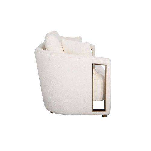 Sassari 3-Seater Fabric Sofa - White - With 2-Year Warranty
