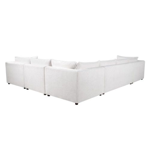 Oakland 6-Seater Sectional Boucle Fabric Corner Sofa – White