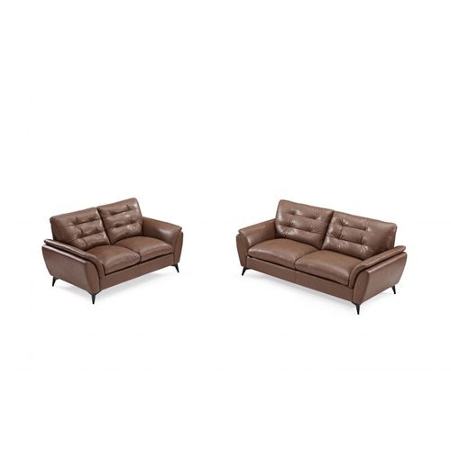 Auckland 2-Seater Faux Leather Sofa - Brown - With 2-Year Warranty