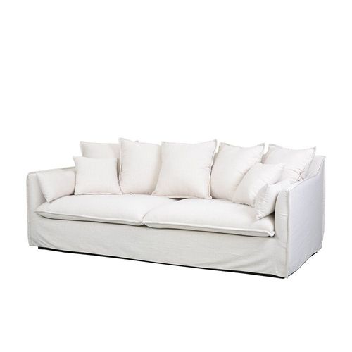 Hobart 3-Seater Fabric Sofa – Beige – With 2-Year Warranty