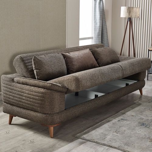 Foxton 3 Seater Fabric Sofa Bed - Choco Brown
