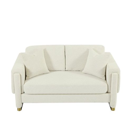 Eltham 2-Seater Fabric Sofa - White - With 2-Years Warranty