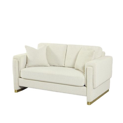 Eltham 2-Seater Fabric Sofa - White - With 2-Years Warranty