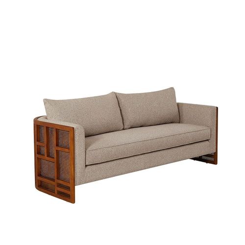 Leeston 3-Seater Fabric Sofa - Brown - With 2-Years Warranty