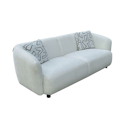 Gishelle 3 Seater Fabric Sofa - Snow White