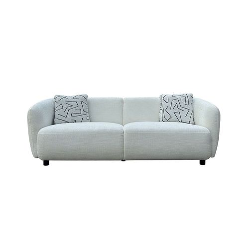Gishelle 3 Seater Fabric Sofa - Snow White
