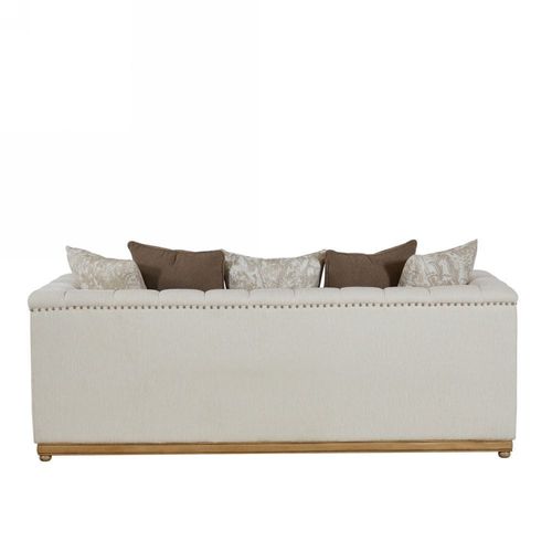 Artellis 3 Seater Fabric Sofa - White Chenille