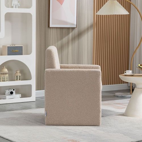 Presley 1-Seater Fabric Accent Chair - Beige - With 2-Year Warranty