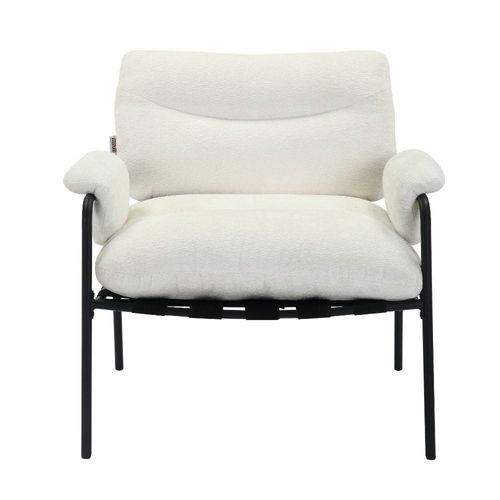 Powell 1-Seater Fabric Accent Chair - White - With 2-Year Warranty