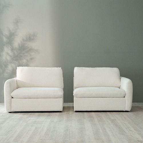 Cloud Armless 1 Seater Sofa - Snow White