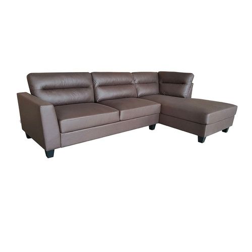 Helix Fabric Corner Sofa - Chocolate