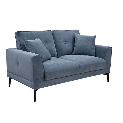 Clayton 2-Seater Fabric Sofa - Blue - With 2-Year Warranty