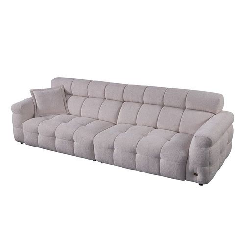 Voltaire 4-Seater Fabric Sofa - Snow White - With 5-Year Warranty