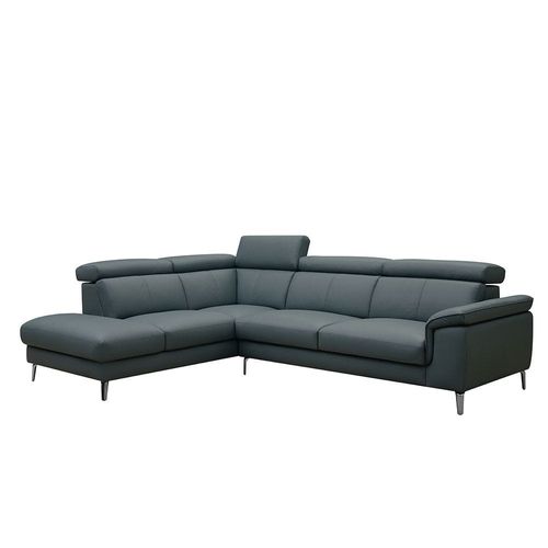 Aston  Left  Corner Half Leather Sofa - Teal