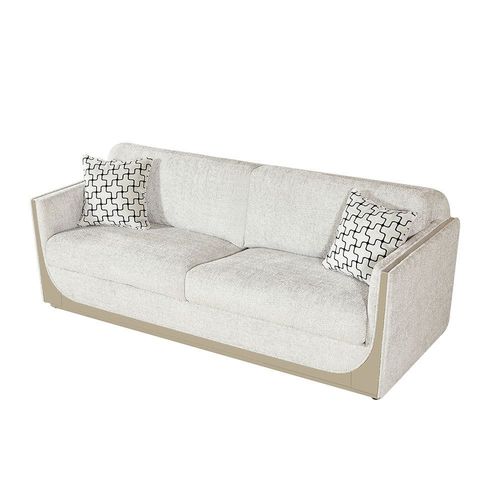 Westeros 3 Seater Fabric Sofa - Light Beige / Champagne