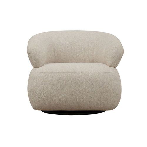 Elron 1 Seater Fabric Swivel Chair - Beige / Tan