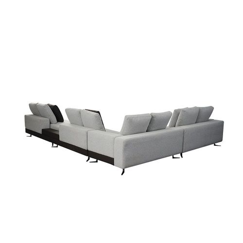 Paramore Sectional Corner Fabric  Sofa - Grey / Dark Brown