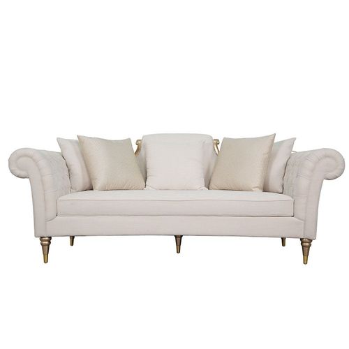 Maldives 3-Seater Fabric Sofa - Beige - With 2-Year Warranty