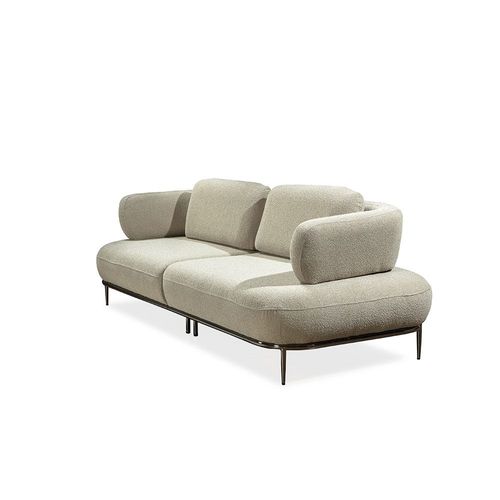 London 3-Seater Fabric Sofa - Light Brown