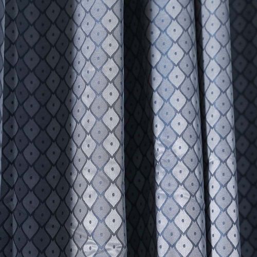Bliss 2-Piece Diamond Jacquard Curtain Set 135X270 Cm - Blue