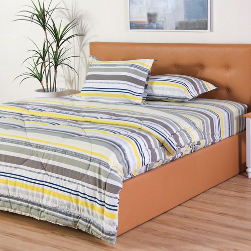 Layers 4-Piece King Plush Comforter Set-228x254cm-Yellow