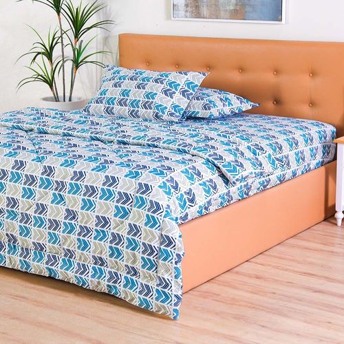 Bristle 4-Piece King Plush Comforter Set-228x254cm-Blue