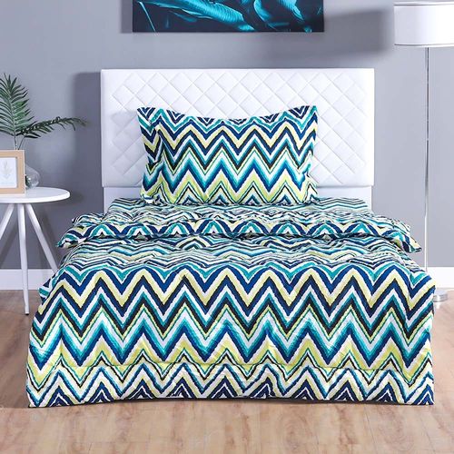 Gloss 3-Piece Single Plush Comforter Set-150x230cm-Multicolor