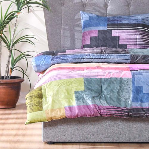 Shoreline Tweed Check 2-Piece Single Comforter Set -Teal