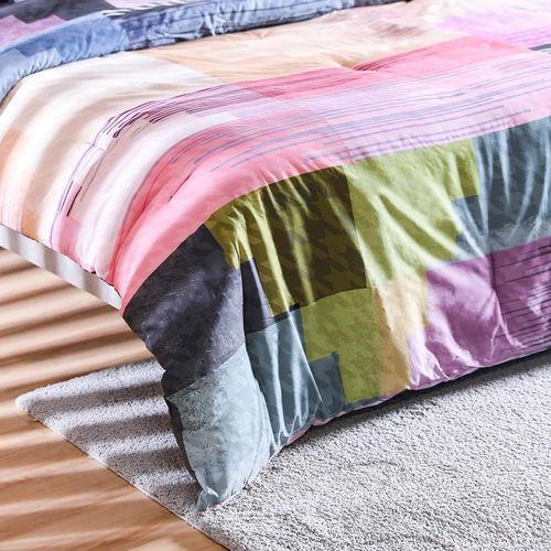 Shoreline Tweed Check 3-Piece Queen Comforter Set -Teal