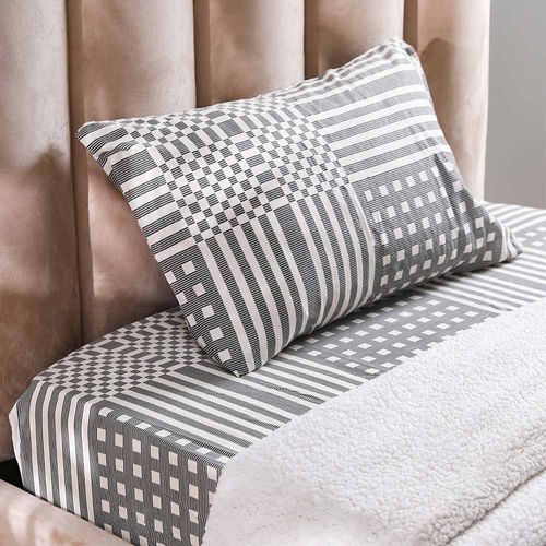 Shoreline Tweed Check 3-Piece Queen Fitted Sheet Set -Teal