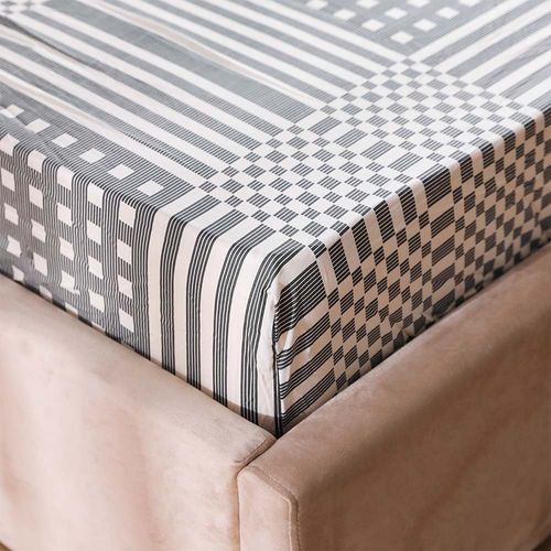 Shoreline Tweed Check 3-Piece Queen Fitted Sheet Set -Teal